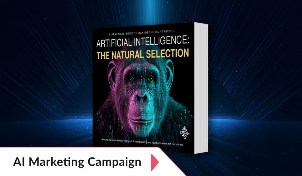 A 3D mockup of the eBook Artificial Intelligence: The Natural Selection by remote graphic designer Christopher Livings